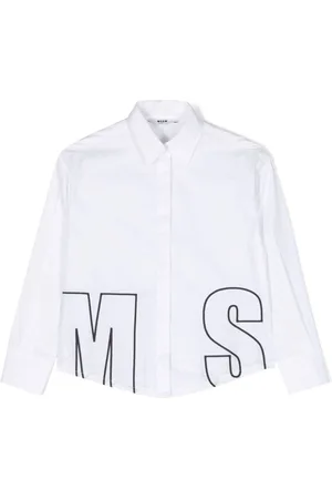 Msgm Logo-embroidered cotton shirt