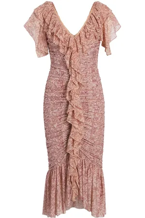 Cinq A Sept Paola ruffle-trim midi dress