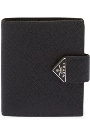 Prada Saffiano logo-plaque wallet