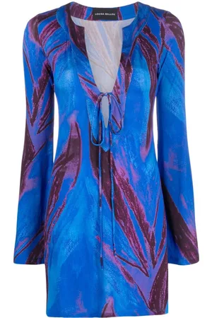 Louisa Ballou Abstract-print long-sleeved kaftan dress