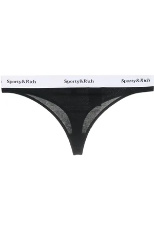 Sporty & Rich Serif logo-print thong