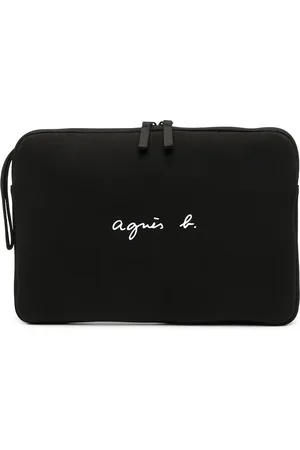 agnès b. logo-embroidered zip pouch - Black