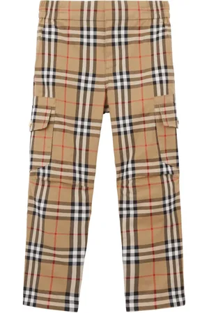 Beige Cotton Straight Leg Trousers by Burberry London at Niro UK