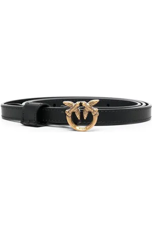 Pinko Love Birds pebbled leather belt