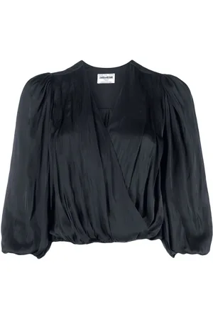 Zadig & Voltaire V-neck draped satin blouse