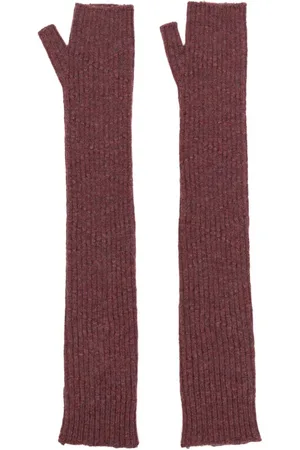 Barrie Fingerless crochet cashmere gloves