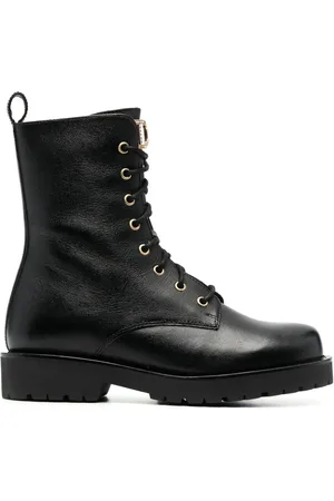 Twin-Set Logo-plaque leather ankle boots