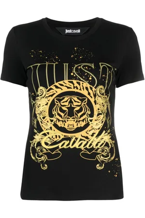 Roberto Cavalli Tiger Head-motif cotton T-shirt