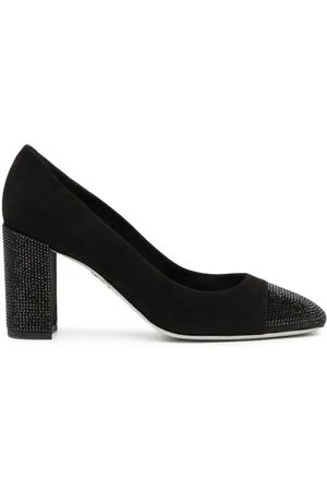 RENE CAOVILLA Kristen 75mm rhinestone-embellished suede pumps