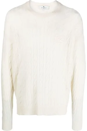 Etro Pegaso-motif cable-knit jumper
