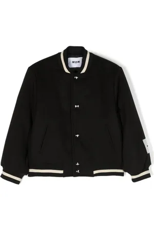 Msgm Logo-patch striped bomber jacket