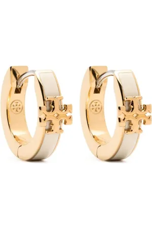 Tory Burch Kira enamel huggie hoop earrings