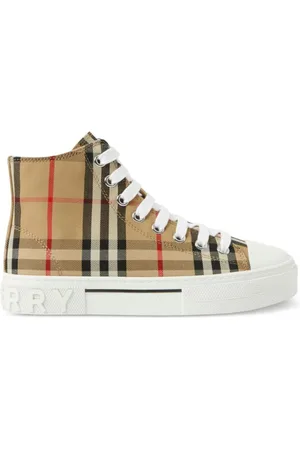 BURBERRY Vintage Check Cotton High-Top Sneakers US 7.5