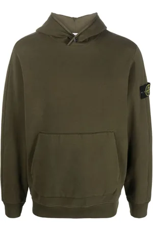 Stone Island Logo-patch cotton hoodie