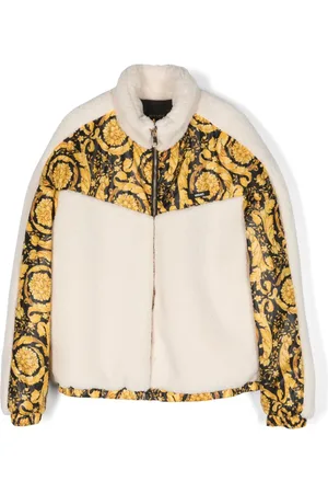 VERSACE Baroque-pattern fleece jacket