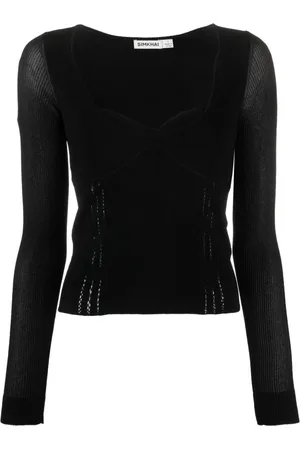 Simkhai Sweetheart-neck fine-knit top