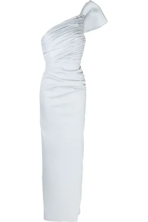 RACHEL GILBERT Olive bow-detailing ruched dress
