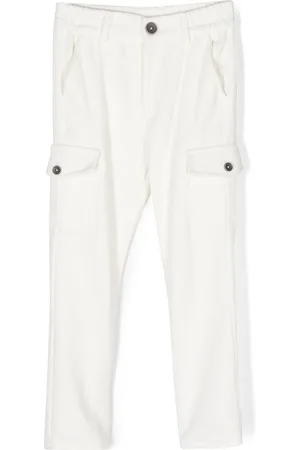 Cotton Cargo Pants - White - Kids