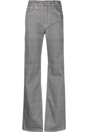 R13 Jane Jean plaid straight-flared jeans