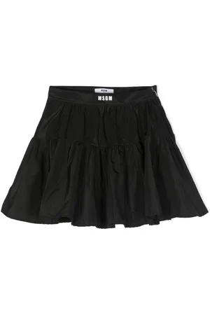 Msgm Logo-waistband flared skirt