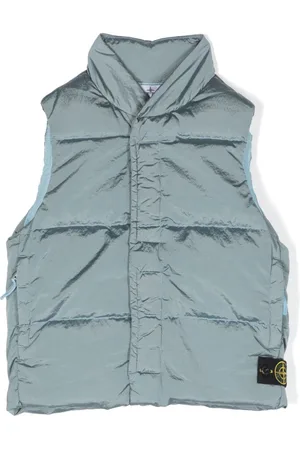 Stone Island Junior Compass-appliqué quilted gilet - Black