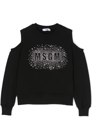 Msgm Logo print-embellished cold-shoulder sweatshirt