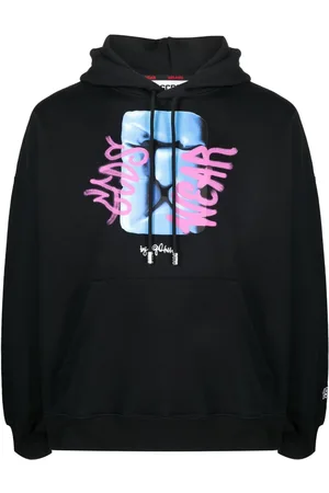 GCDS Graphic-print cotton hoodie
