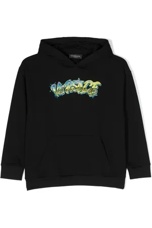 VERSACE Logo-embroidered cotton hoodie