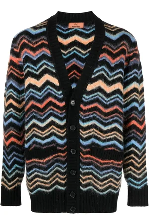 Missoni Zigzag-woven ribbed cardigan