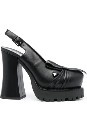 Moschino 125mm leather slingback pumps