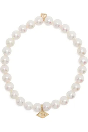 Sydney Evan 14kt yellow gold Evil Eye pearl bracelet