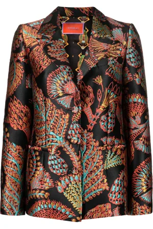 La DoubleJ Single-breasted graphic-print blazer