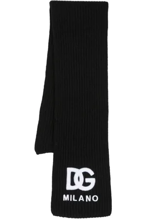 Dolce & Gabbana Black Ribbed Cashmere Scarf