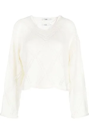 B+AB Open-knit V-neck jumper