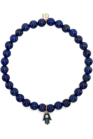 Sydney Evan 14kt yellow gold Hamsa beaded bracelet