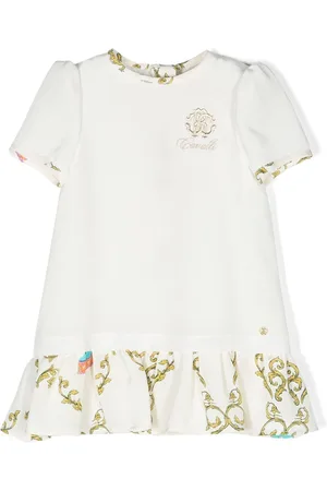 Roberto Cavalli Filigree-print silk dress