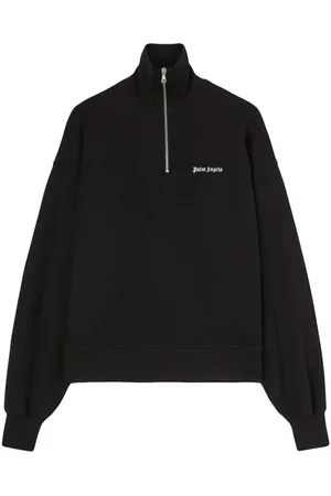 Palm Angels Logo-embroidered half-zip sweatshirt