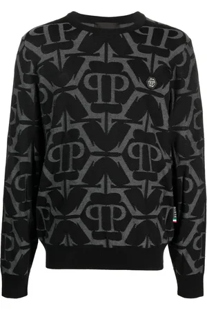 Philipp Plein Monogram-pattern wool-blend jumper
