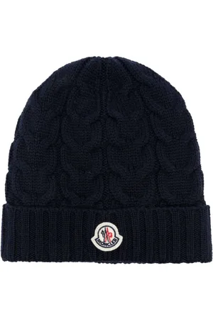Moncler Logo-appliqu?? cable-knit beanie
