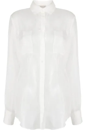 The latest collection of white sheer shirts for women