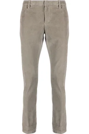 Buy Grey Corduroy Pull On Straight Leg Trousers 38R | Trousers | Argos