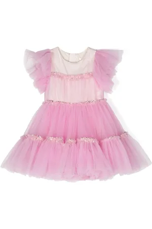 Billieblush Sequin-embellished tulle tiered dress