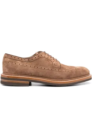 Brunello Cucinelli Perforated suede brogues
