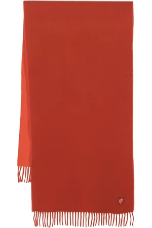 Maison Kitsuné Logo-patch wool scarf