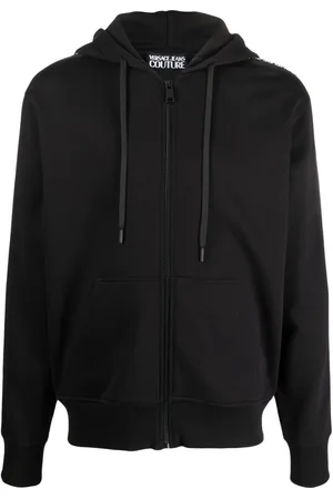 VERSACE Logo-tape hooded jacket