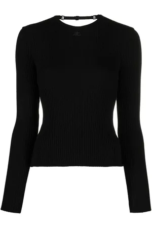 Courrèges Open-back fine-ribbed top