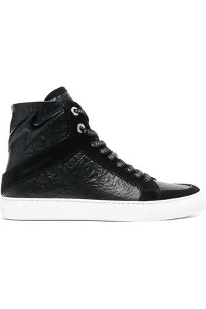 Zadig & Voltaire High Lash crinkled-finish leather sneakers