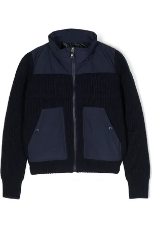 Moncler Panelled feather-down zipped jacket