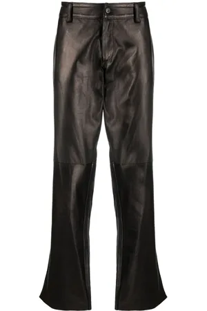 Beige La Montange 'Le Pantalon Pêche' Leather Pants by JACQUEMUS on Sale