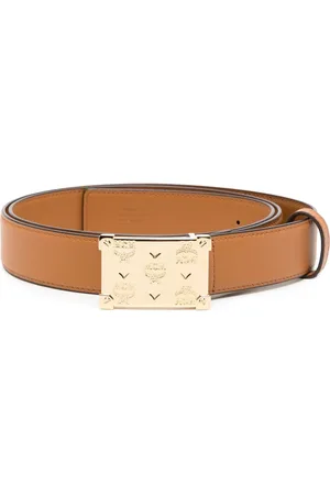 Mcm Mode Mena Reversible Leather Belt In Brown